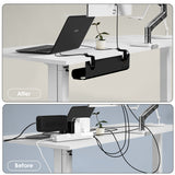 Black Cable Management Tray with C-Clamps