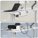 bounaspace cable management white withe clamp befor and after image