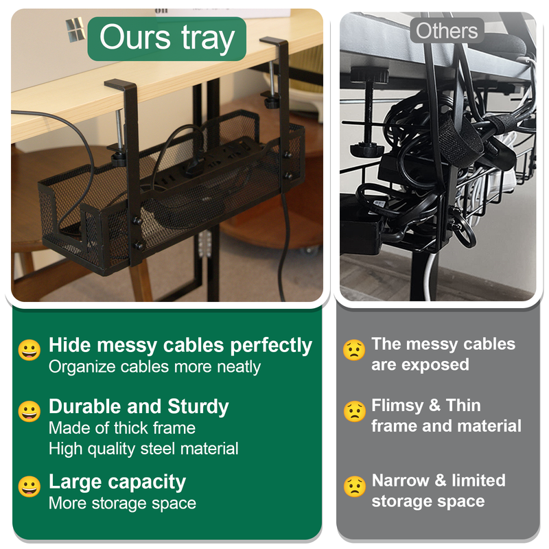 Mesh Black Cable Management Tray