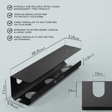 Black Cable Management Tray for Under Desk