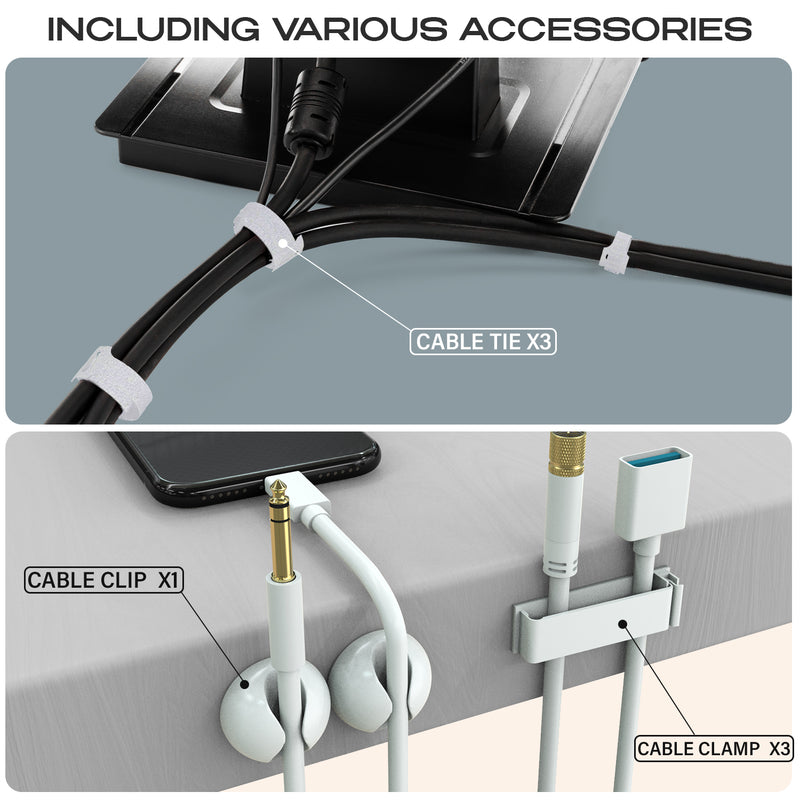 White Cable Management Tray for Under Desk